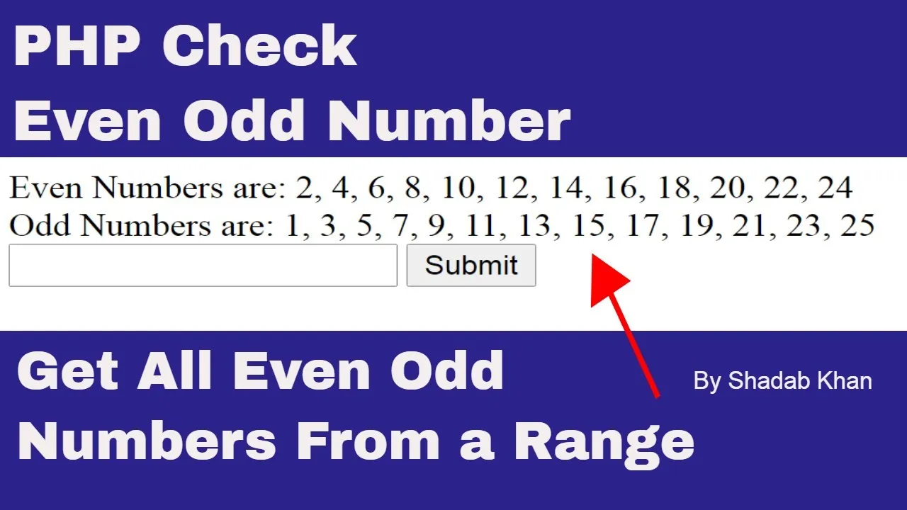 Tutorial PHP Check Even Odd Number - Get All Even Odd Numbers a Range