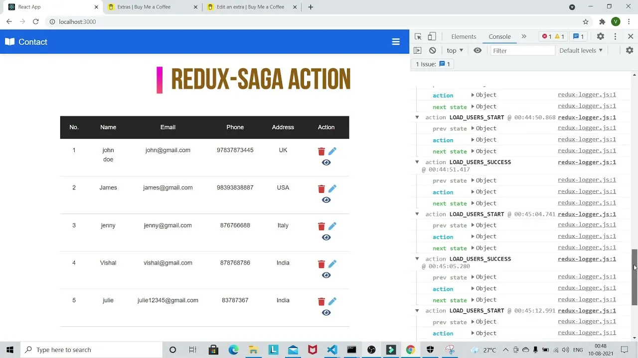 Tutorial to React Redux-Saga CRUD App using JSON-Server