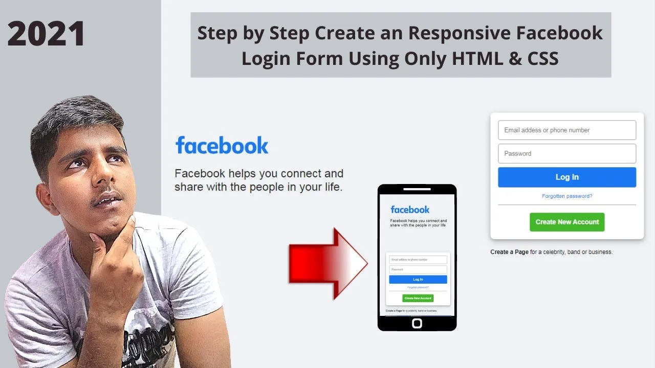Tutorial to Create Responsive Facebook Login Form use Only HTML & CSS