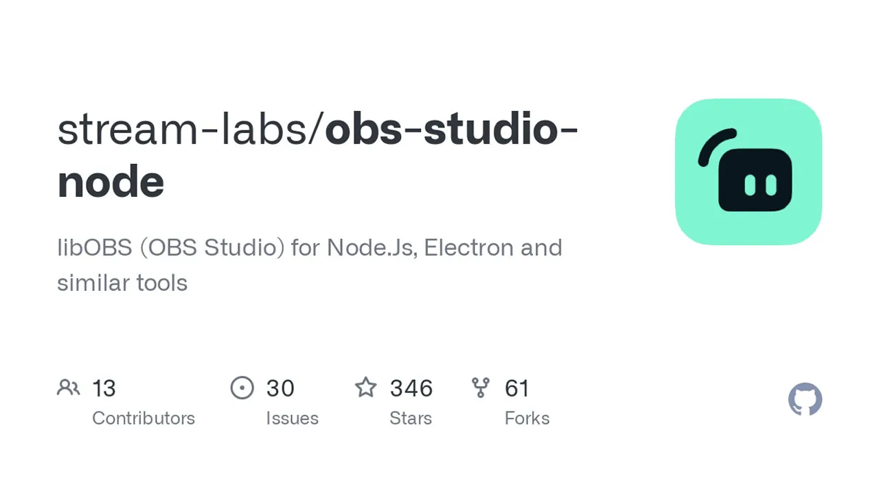 libOBS (OBS Studio) Bindings for Node.js and Electron