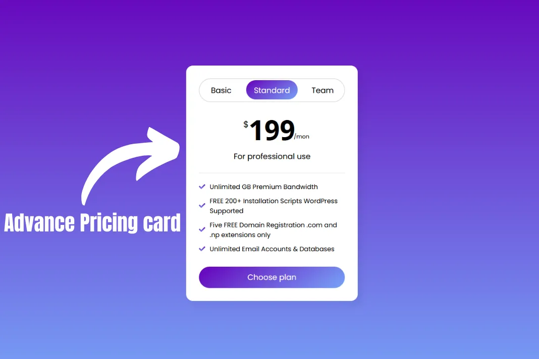 How to create a Pricing Card with Sliding Animation using HTML CSS.
