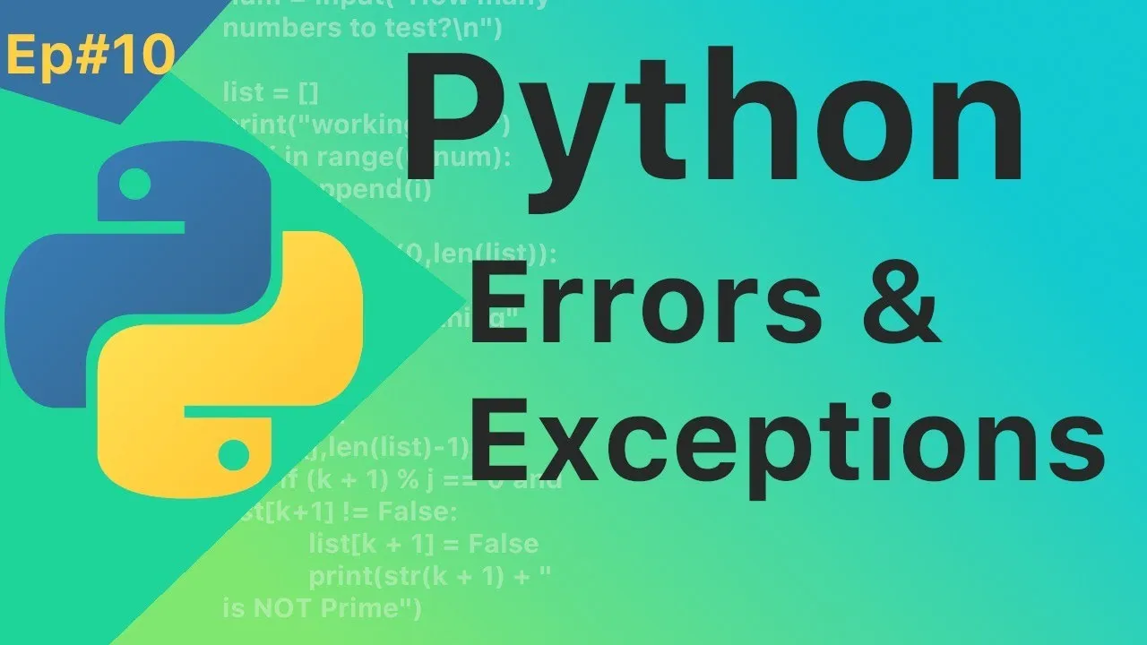 Python Tutorial: Errors & Exceptions (Visual Studio Code)