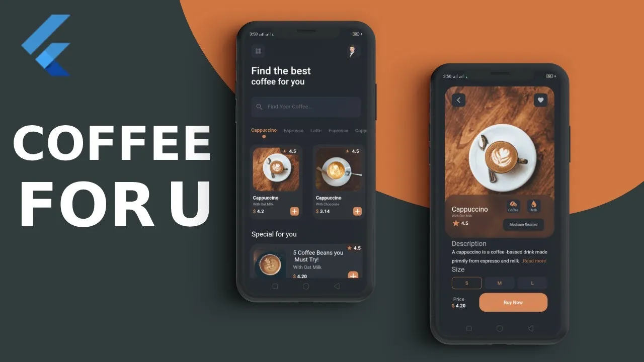 Flutter UI Design Tutorial | Coffee App  Design Flutter [Speed Code]