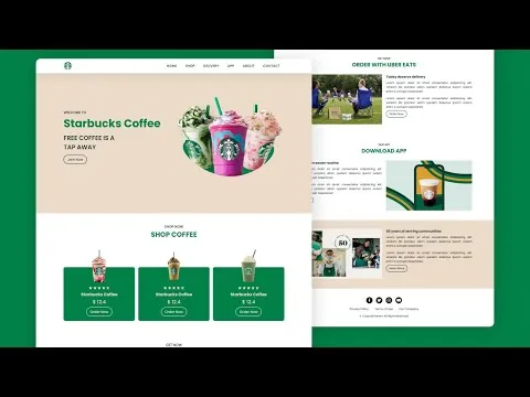 How To Design A Responsive Starbucks Website Using HTML CSS & JS