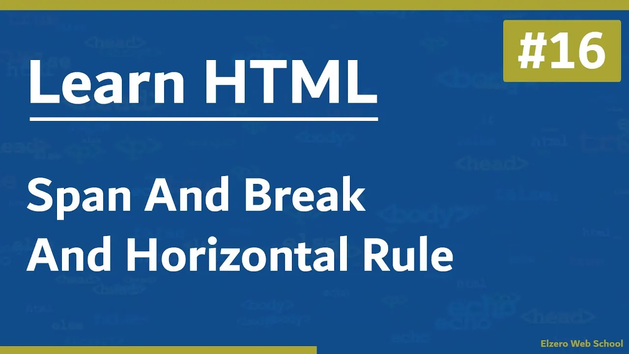 Span And Break And Horizontal Rule of HTML In Arabic