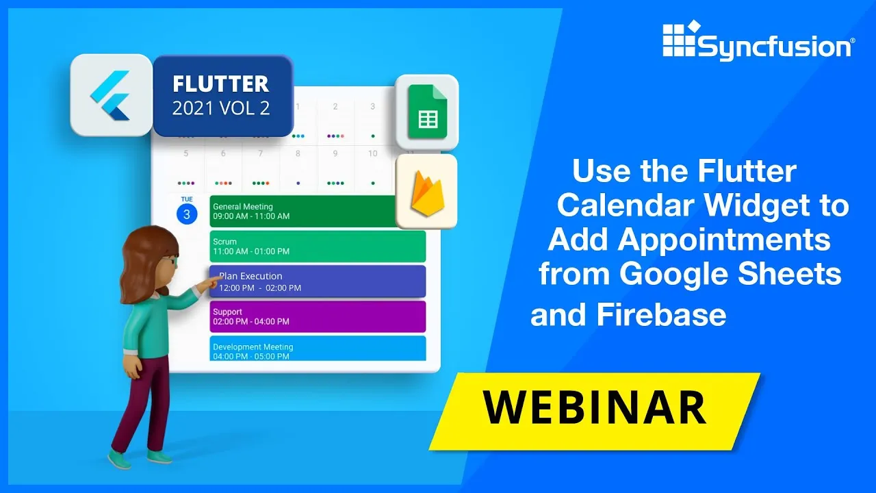 Use the Flutter Calendar Widget to Add Appointments from Google Sheets and Firebase [Webinar]