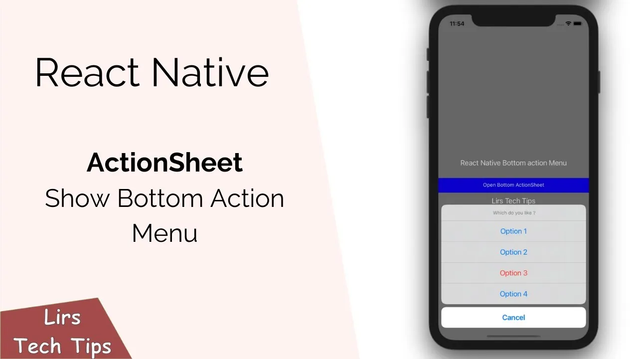 How to Do Bottom ActionSheet Menu in React Native In 5 Minutes