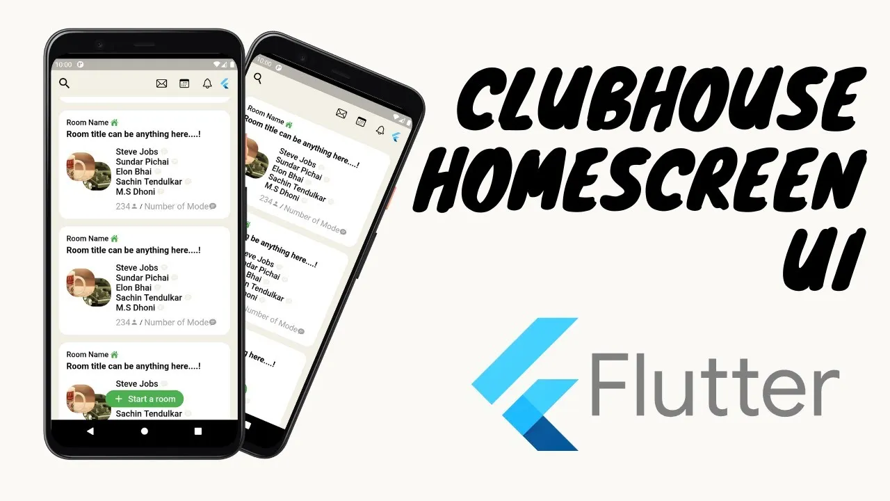 How to Make Clubhouse HomeScreen UI Using Flutter In 2021