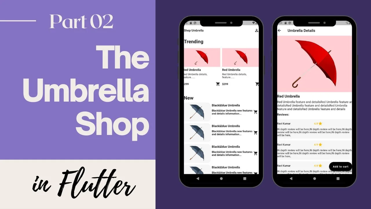 How to Make The Umbrella Shop UI Using Flutter In 2021 (Part 2)