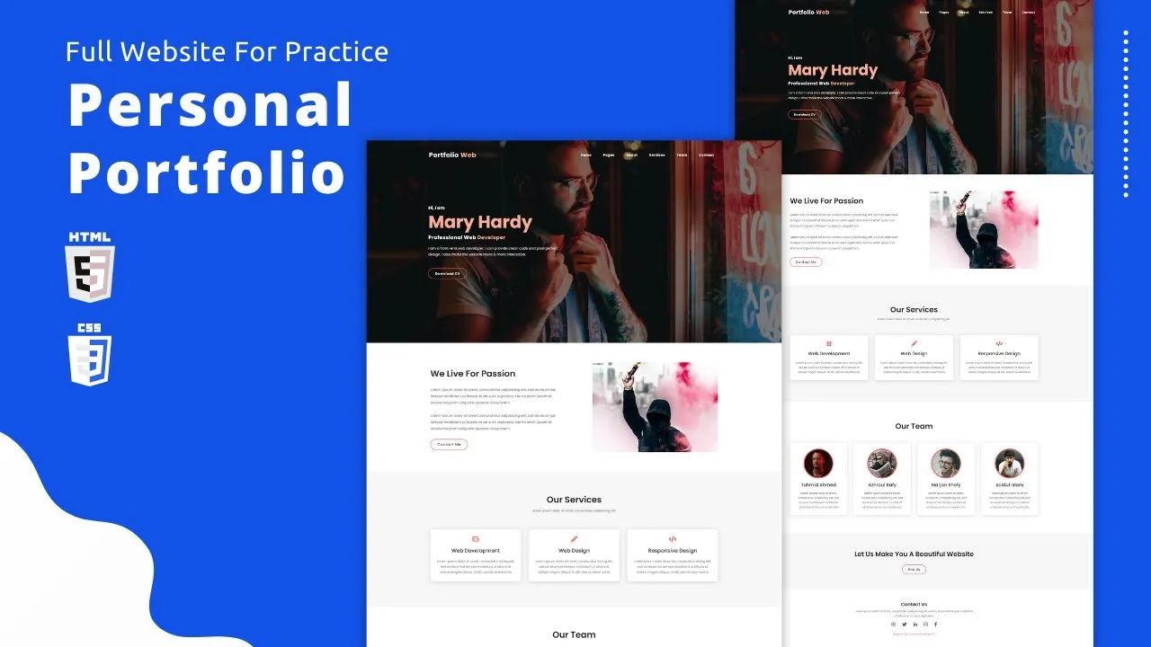 How To Make A Complete Personal Portfolio Website Using HTML, CSS 2021