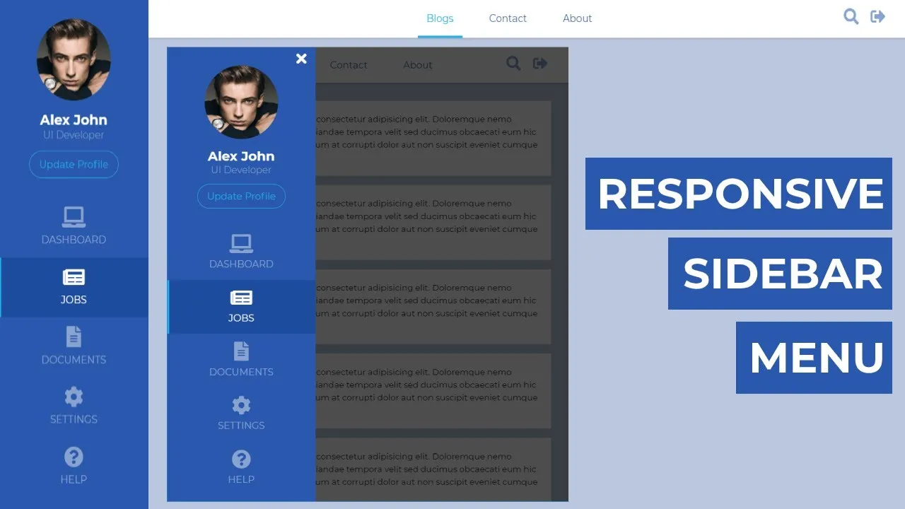 How to Make A Fully Responsive Sidebar Menu using HTML CSS and Jquery