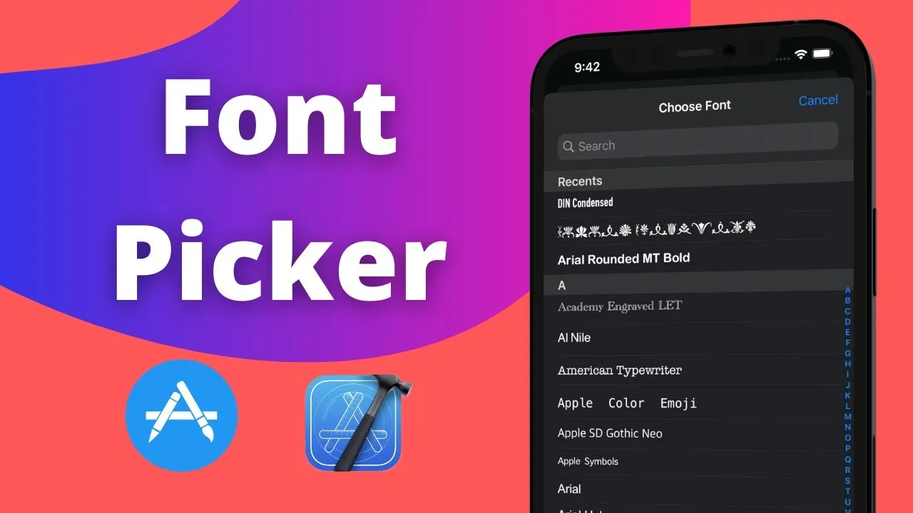 How to integrate A Font Picker for IOS App using Swift 5 and Xcode 12