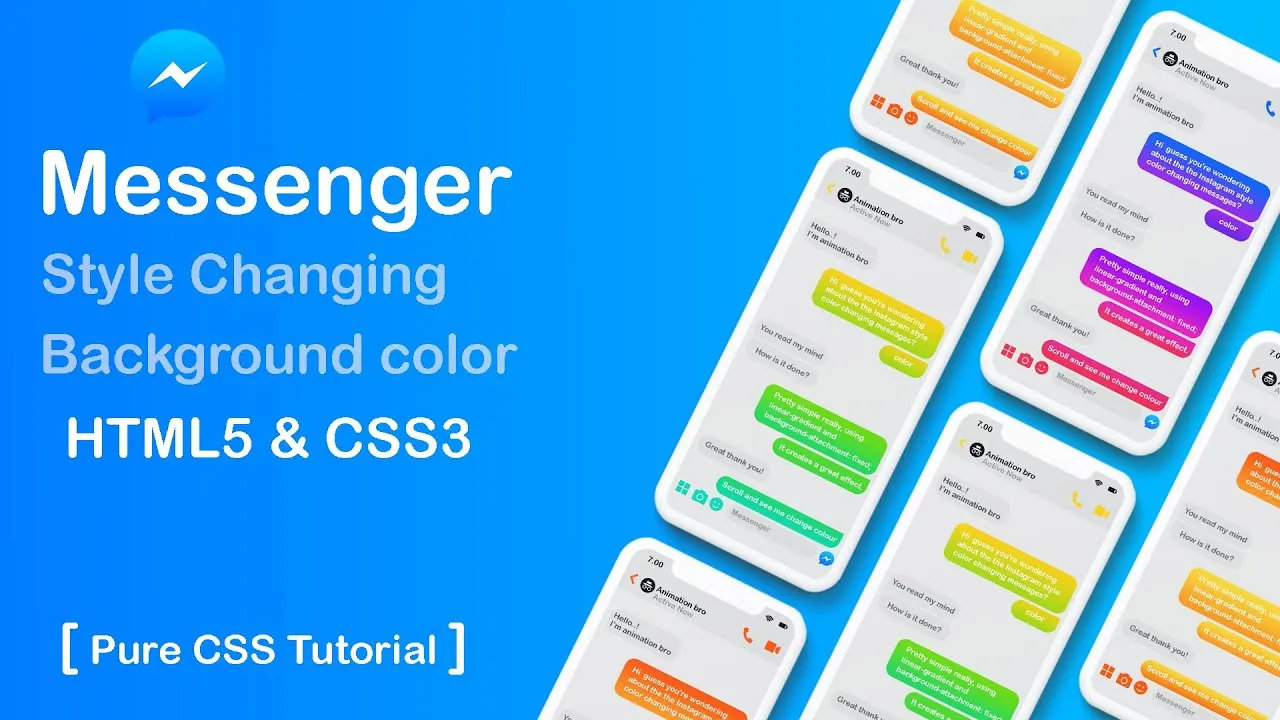 Messenger Style Tutorial Change Background Color on Html Css