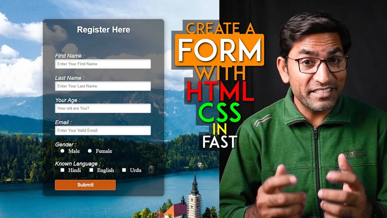 How to Create a Registration Form Using HTML and CSS In Hindi 2021