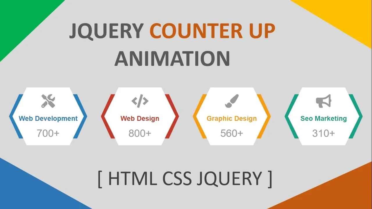 How to Create a Responsive Counter Up Animation Using HTML CSS JQUERY