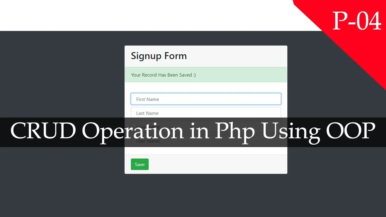  Learn About Crud Manipulation in Php using Oop #4