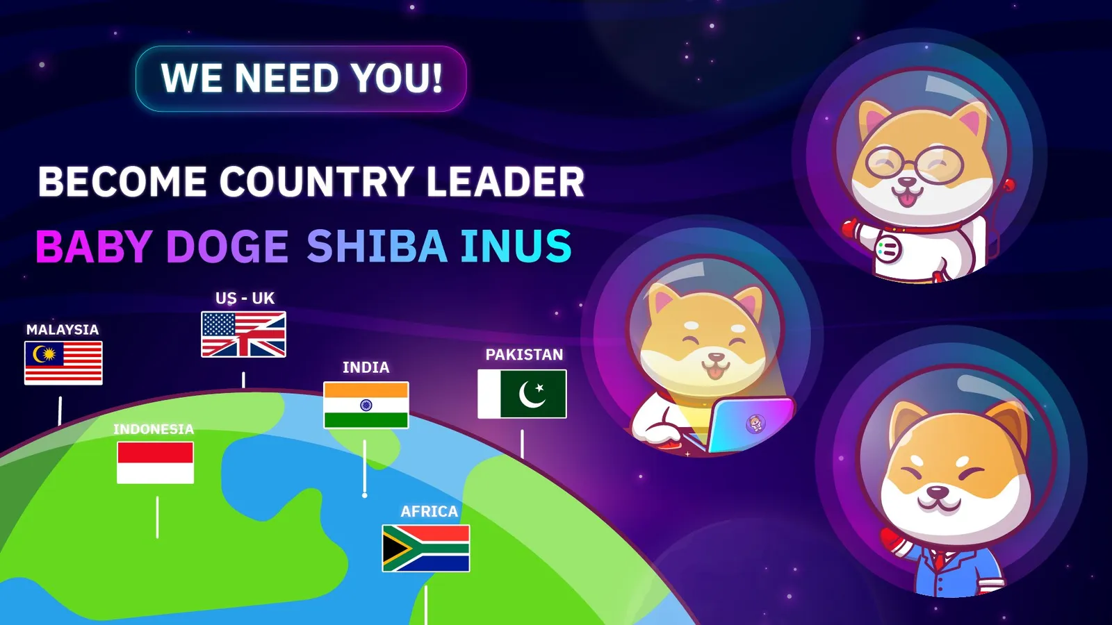 Become Country Leader of Baby Doge Shiba INUS