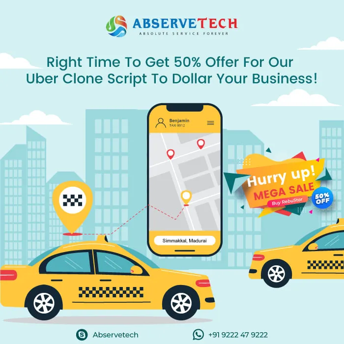 Right time to get 50% offer on our Uber clone script