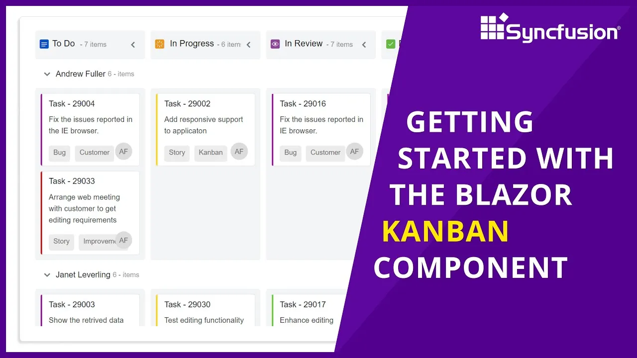 Getting Started with the Blazor Kanban Component