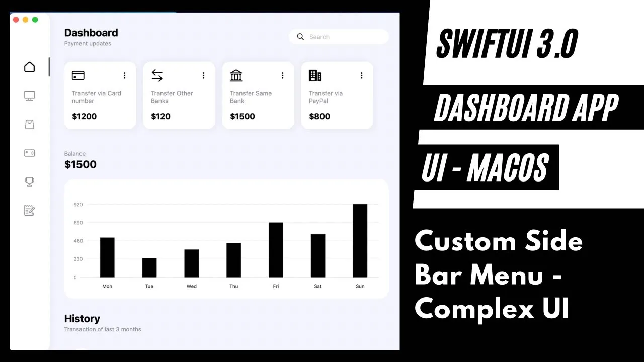 How to Create Dashboard with Custom Sidebar Menu using SwiftUI 3.0