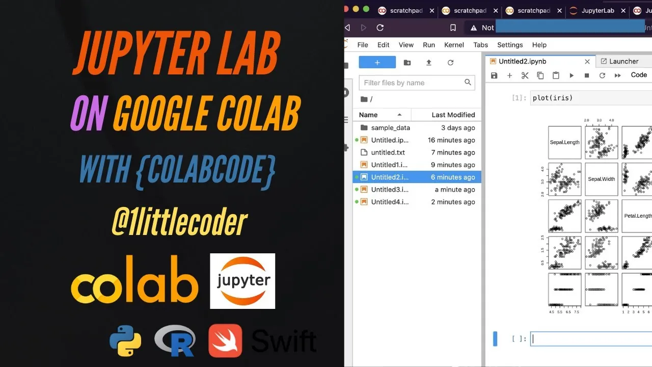 How to Run Jupyter Lab for Python, R, Swift from Colab with ColabCode