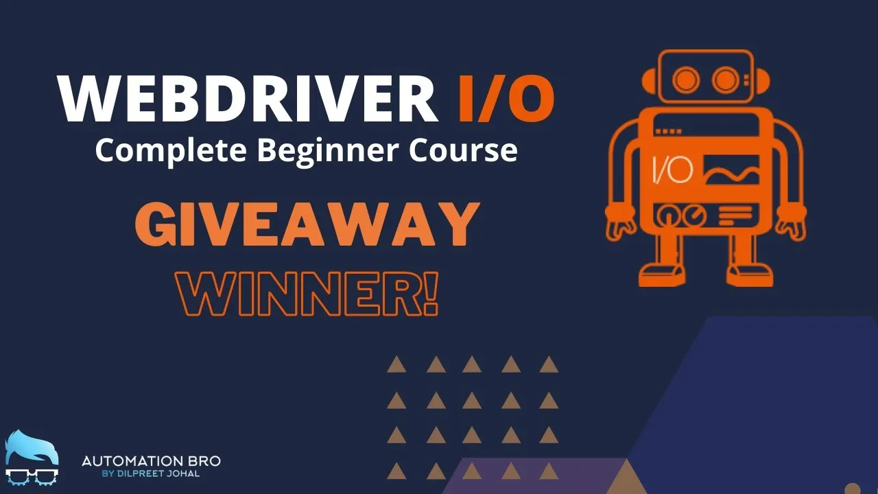 WebdriverIO Course Giveaway Winners Week 1