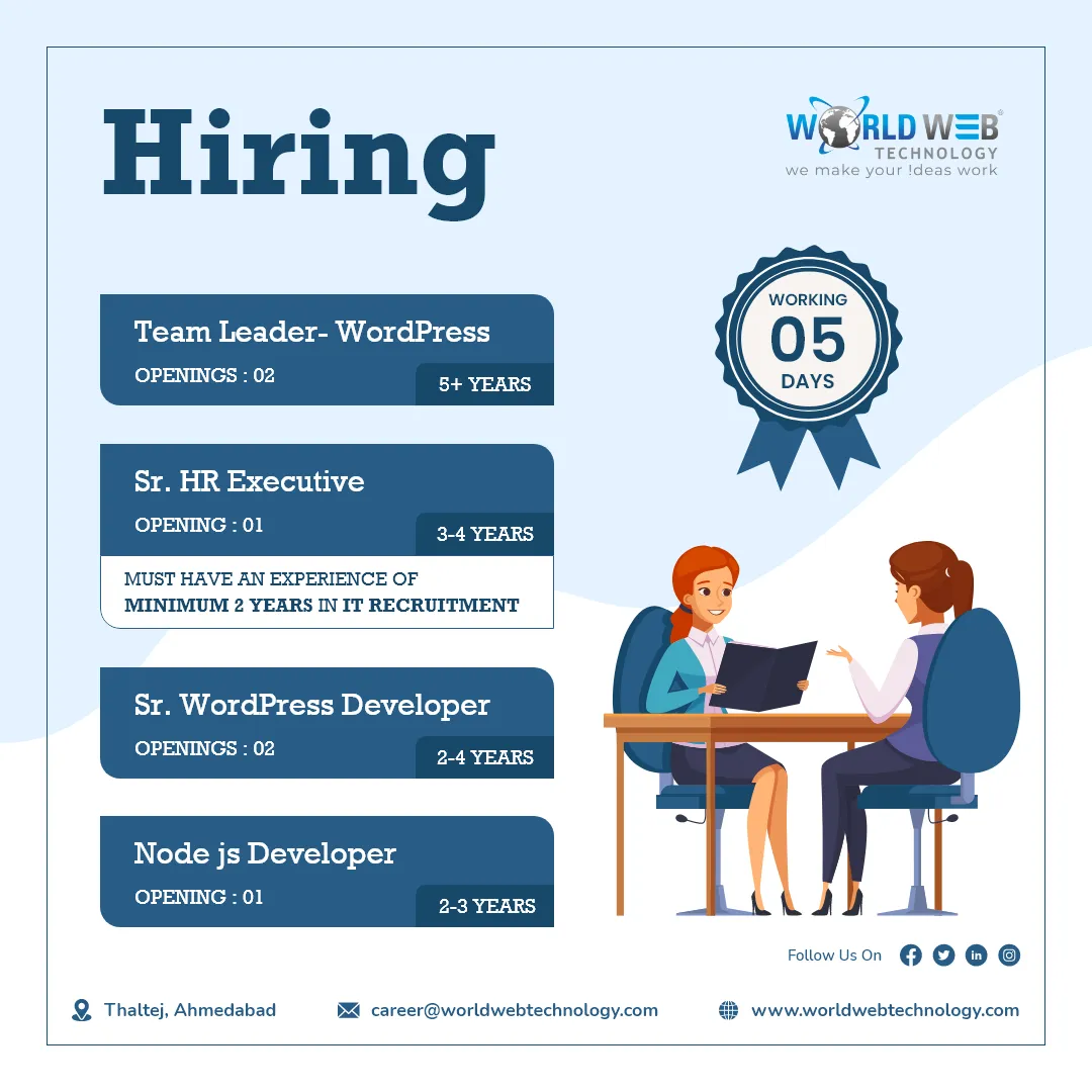 World Web Technology is Hiring for Multiple Positions. Apply Now!