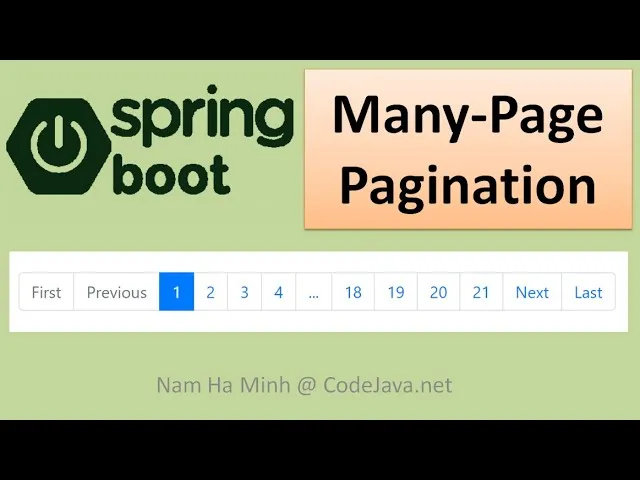 Spring Boot Many-Page Pagination using Thymeleaf and Bootstrap