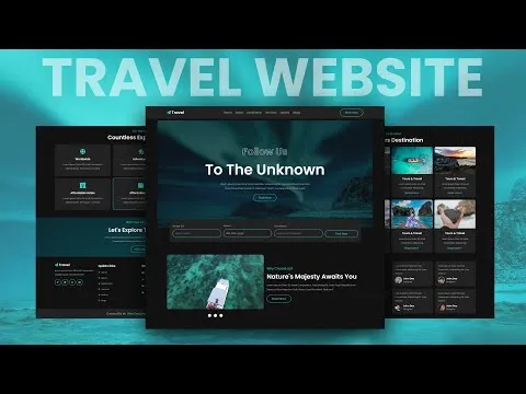 Responsive Travel Agency Website Design using HTML, CSS ,SASS & JS