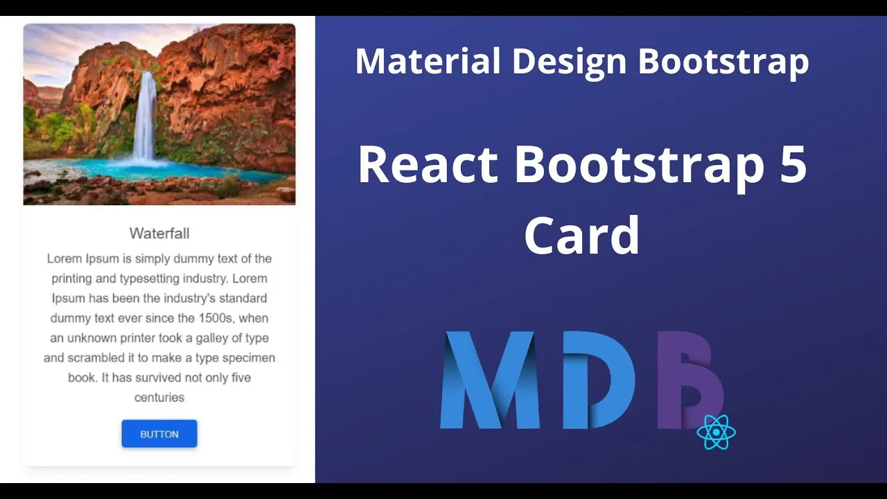  Build Card Component in React Material Design Bootstrap 5 