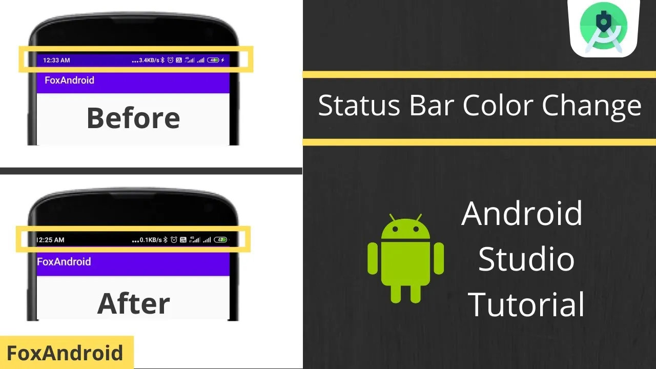 How to Change Status Bar Color in android Studio