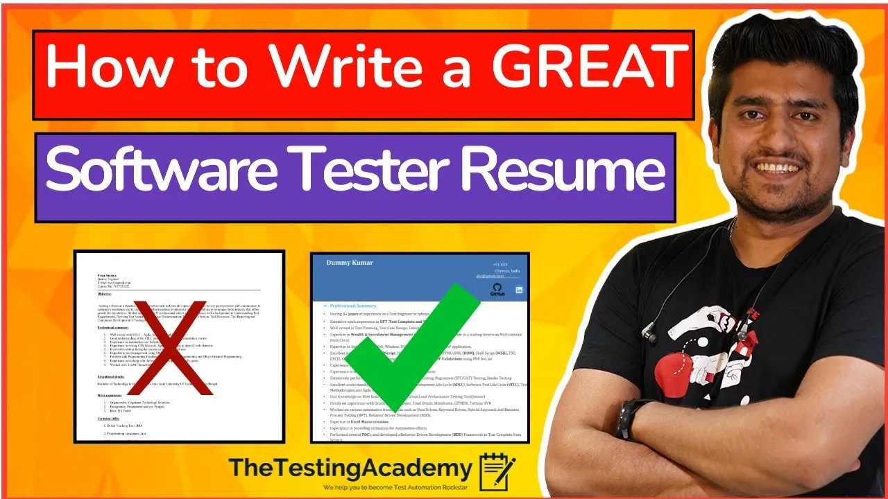 Write a GREAT Software Tester RESUME: For Experienced & Freshers