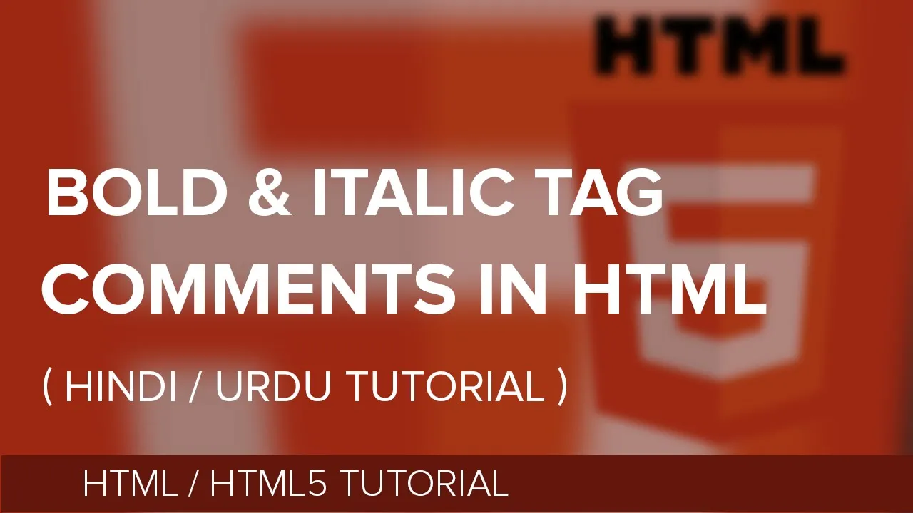 Bold, Italic Tags & Comment in HTML