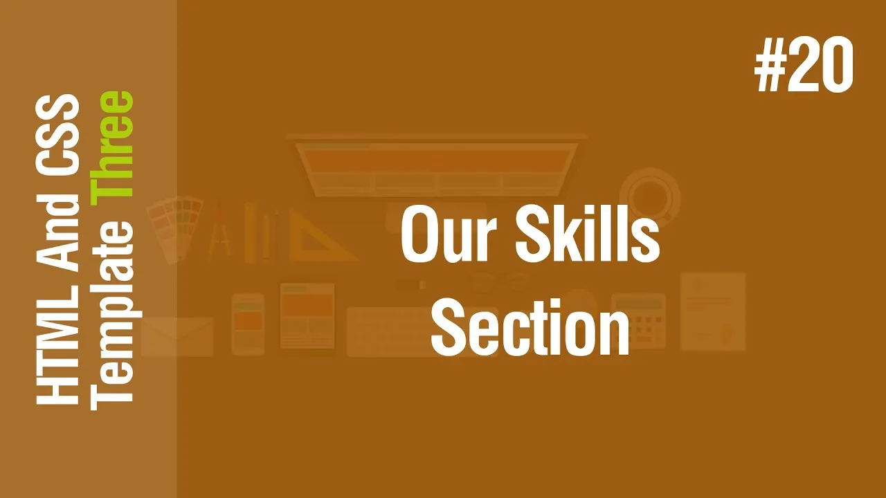  Our Skills Section in HTML & CSS Template Three 2021