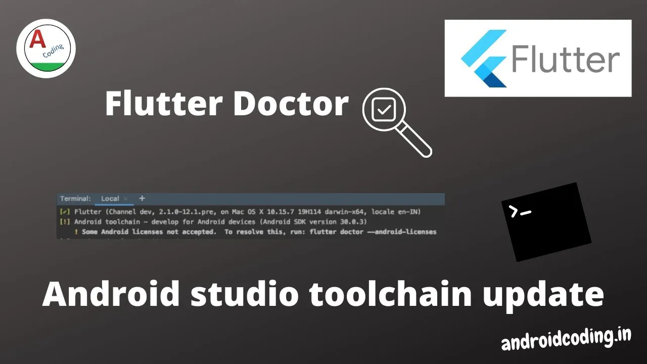Android tool Chain Update in Flutter - Android Studio - Added Subtitle