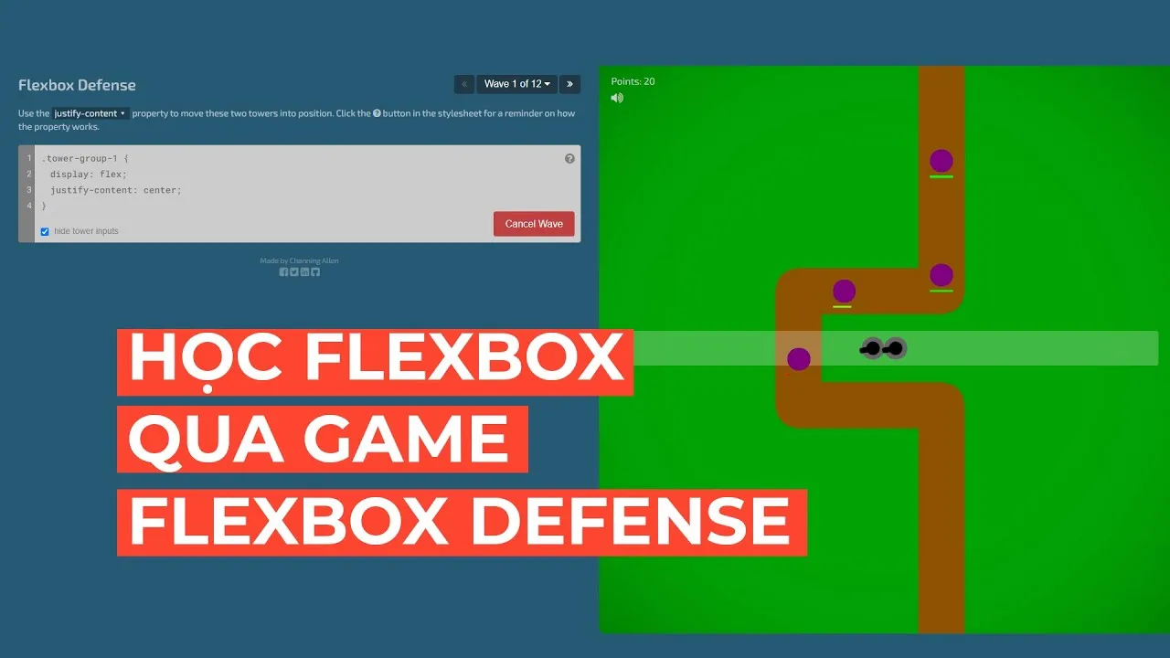 cách Tự học Flexbox qua game Flexbox Defense chưa đến 2 phút 