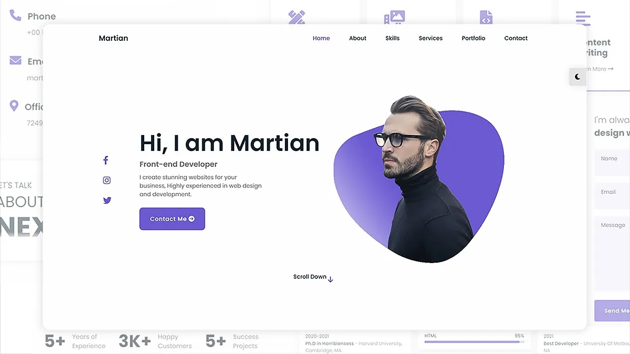Build a Complete Personal Portfolio Website using HTML, CSS & JS