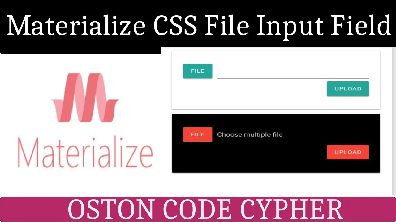 Tutorial to Design File input Field using CSS Materialize (step By Ste