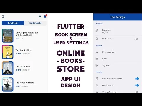 Books & User Settings Screen - Complete Online Books Store App Flutter UI - Ep 2 - Speed Code