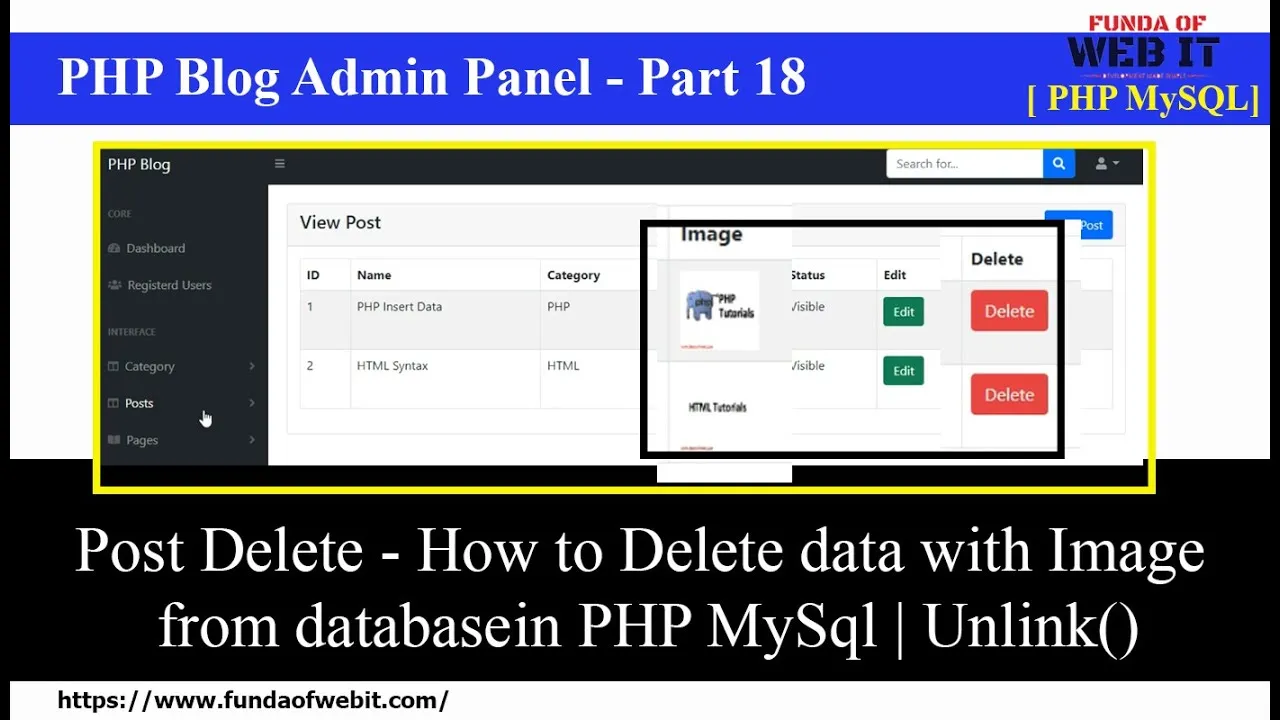 How to Remove Data From Database with Uploaded Image in Php Mysql.