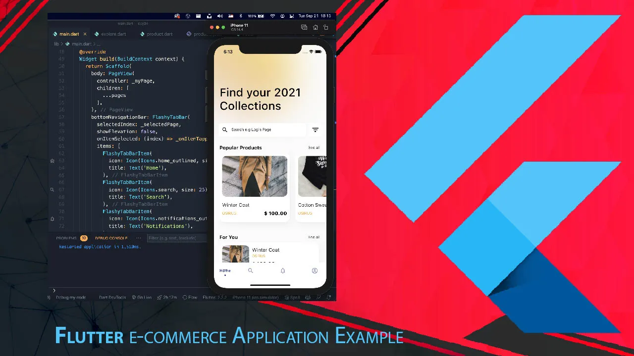 Flutter e-commerce Application Example