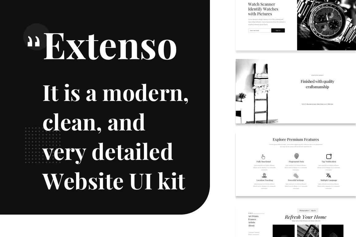 Extenso | Website UI Kit | Draftik