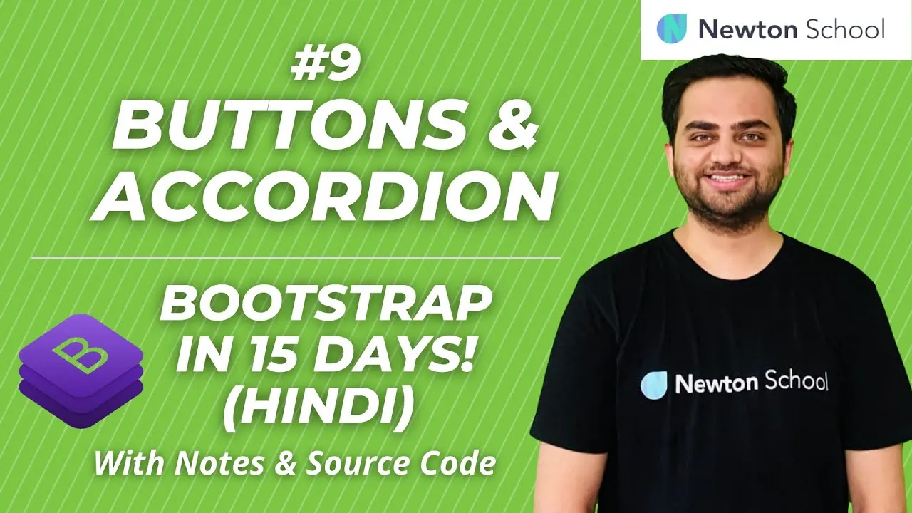 How to Add Buttons and Accordion in Bootstrap In Hindi