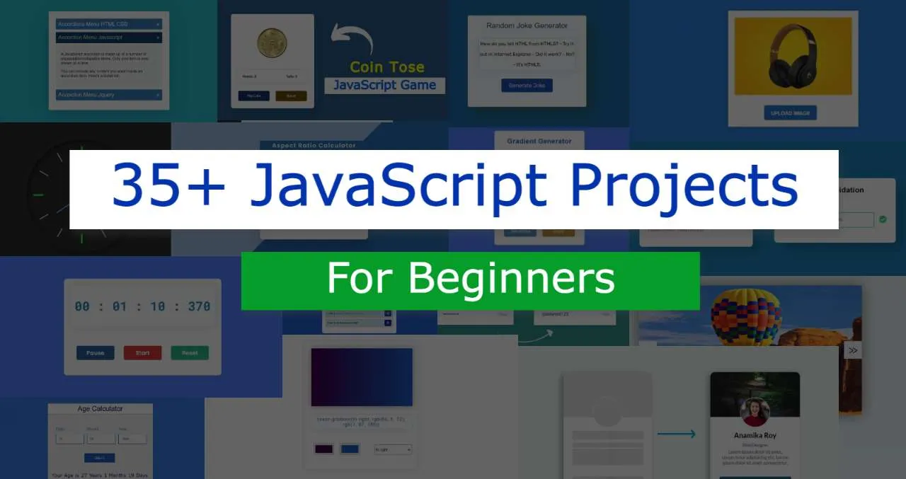 35+ Best JavaScript Projects for Beginners