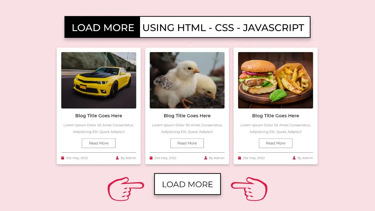 How To Add 'Load More' Button In Website Using HTML CSS JavaScript