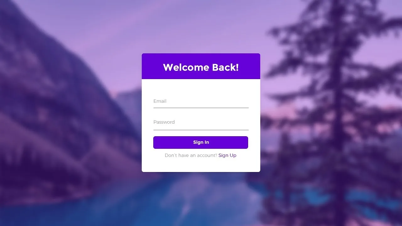 Create Color Overlay Blur Background Login Login form with HTML & CSS