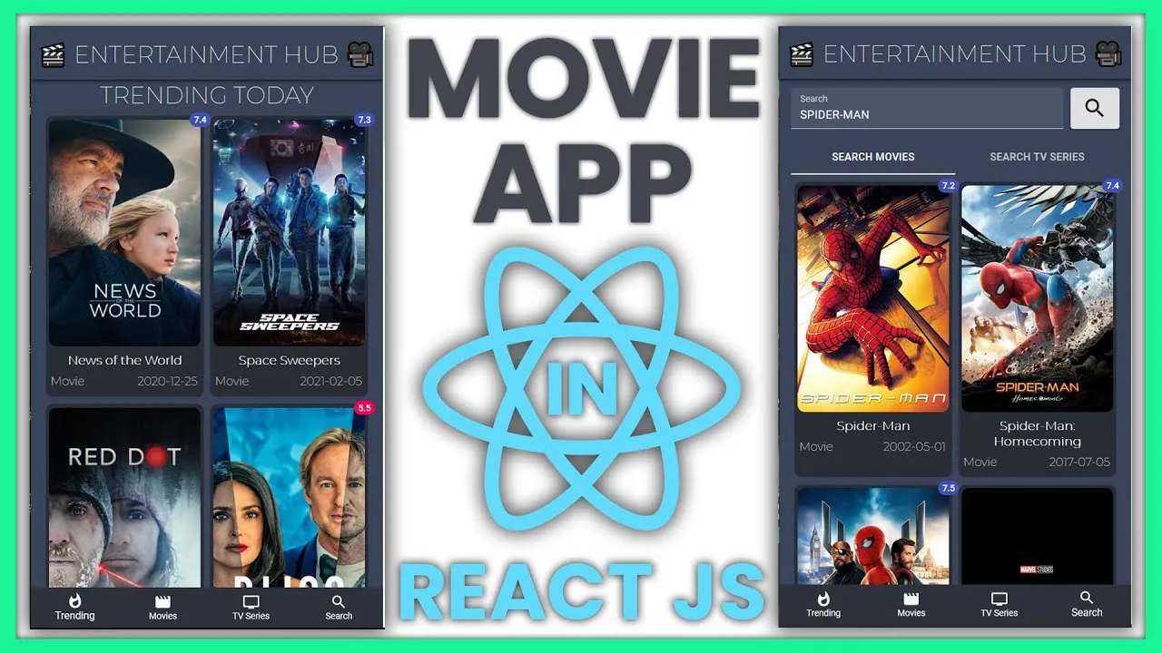 Create a Movies and TV Series App in React JS and Material UI