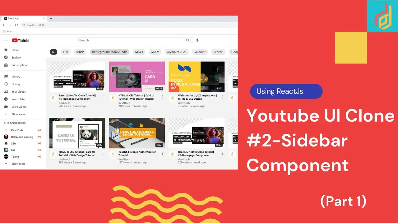 How to Recreate the Sidebar Component in Youtube UI Using React JS