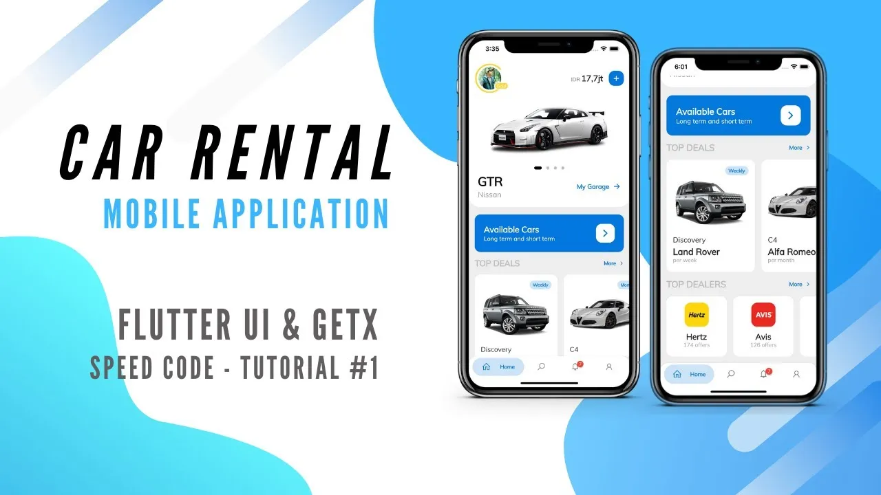 Car Rental App - Flutter UI by GetX (Speed Code #1 - Part 1)