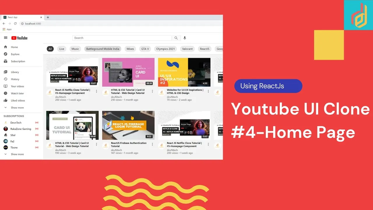 How to Recreate the Home Page in Youtube UI Using ReactJS
